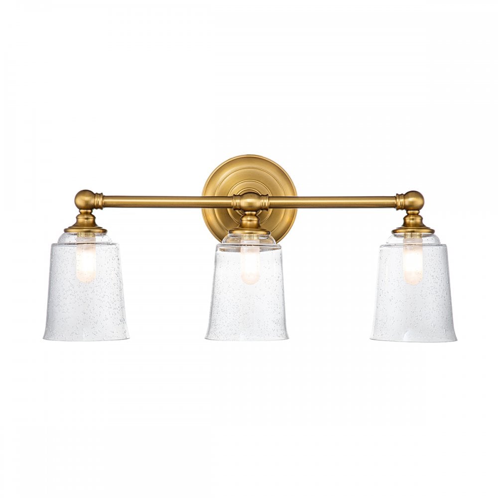 Feiss Huguenot Lake 3 Light Above Mirror Light - Burnished Brass