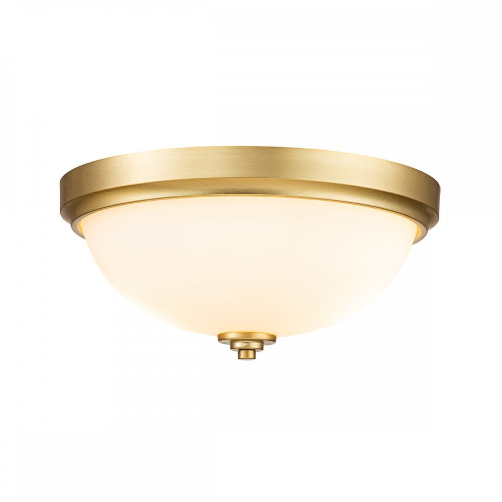 Feiss Malibu 2 Light Flush Fitting - Brushed Brass