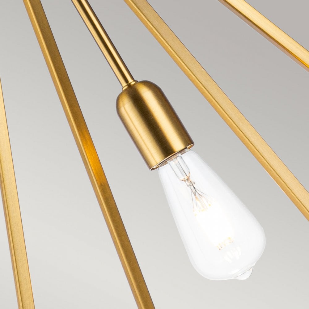 Feiss Nico Single Large Pendant - Burnished Brass