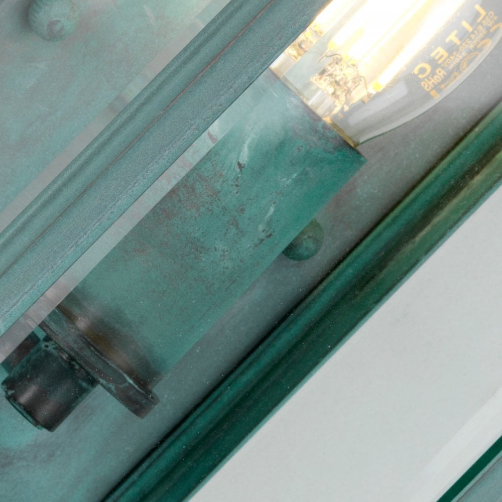 Elstead Holborn Single Small Half Lantern - Verdigris