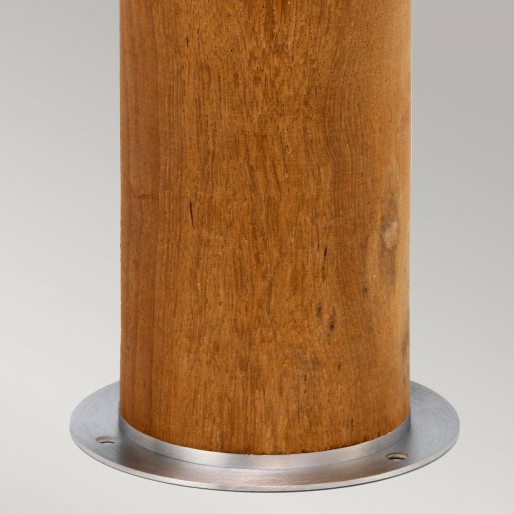 Elstead Hornsea Single Bollard - Teak with 316 Stainless Steel