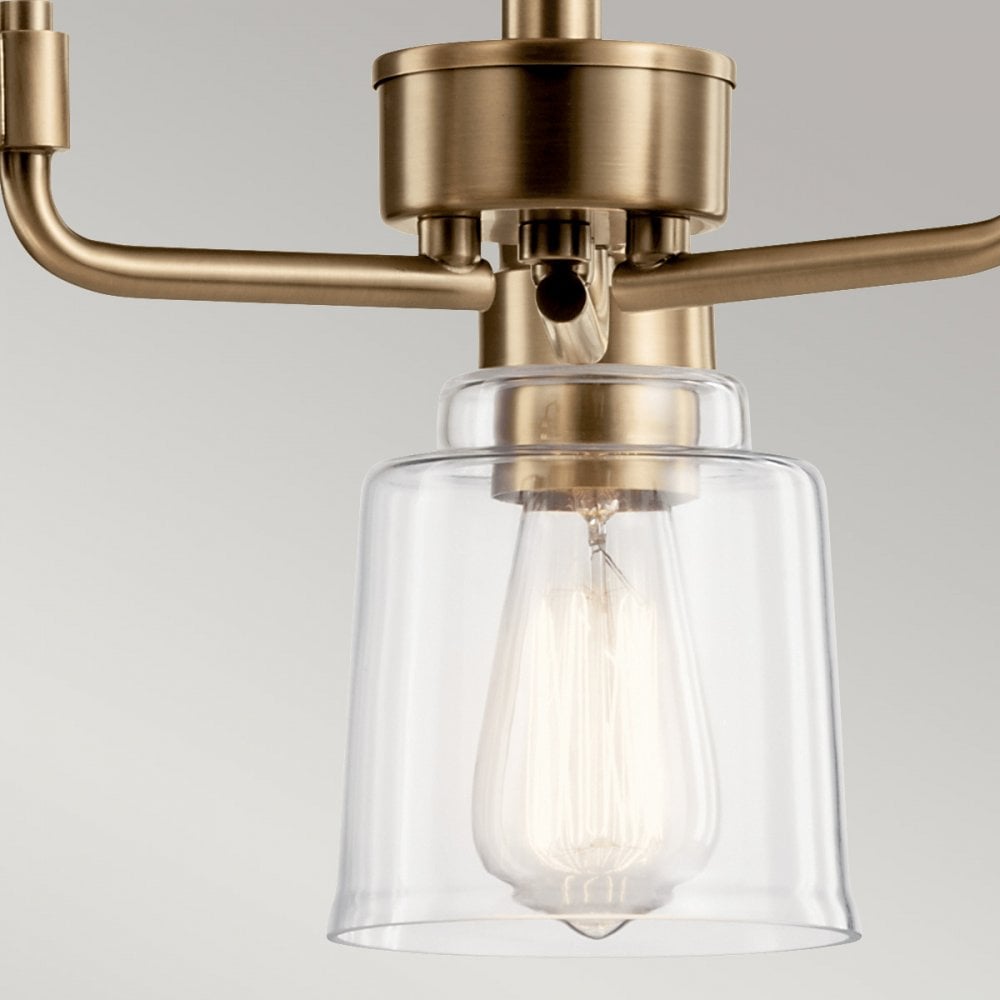 Kichler Aivian 3 Light Chandelier - Weathered Brass