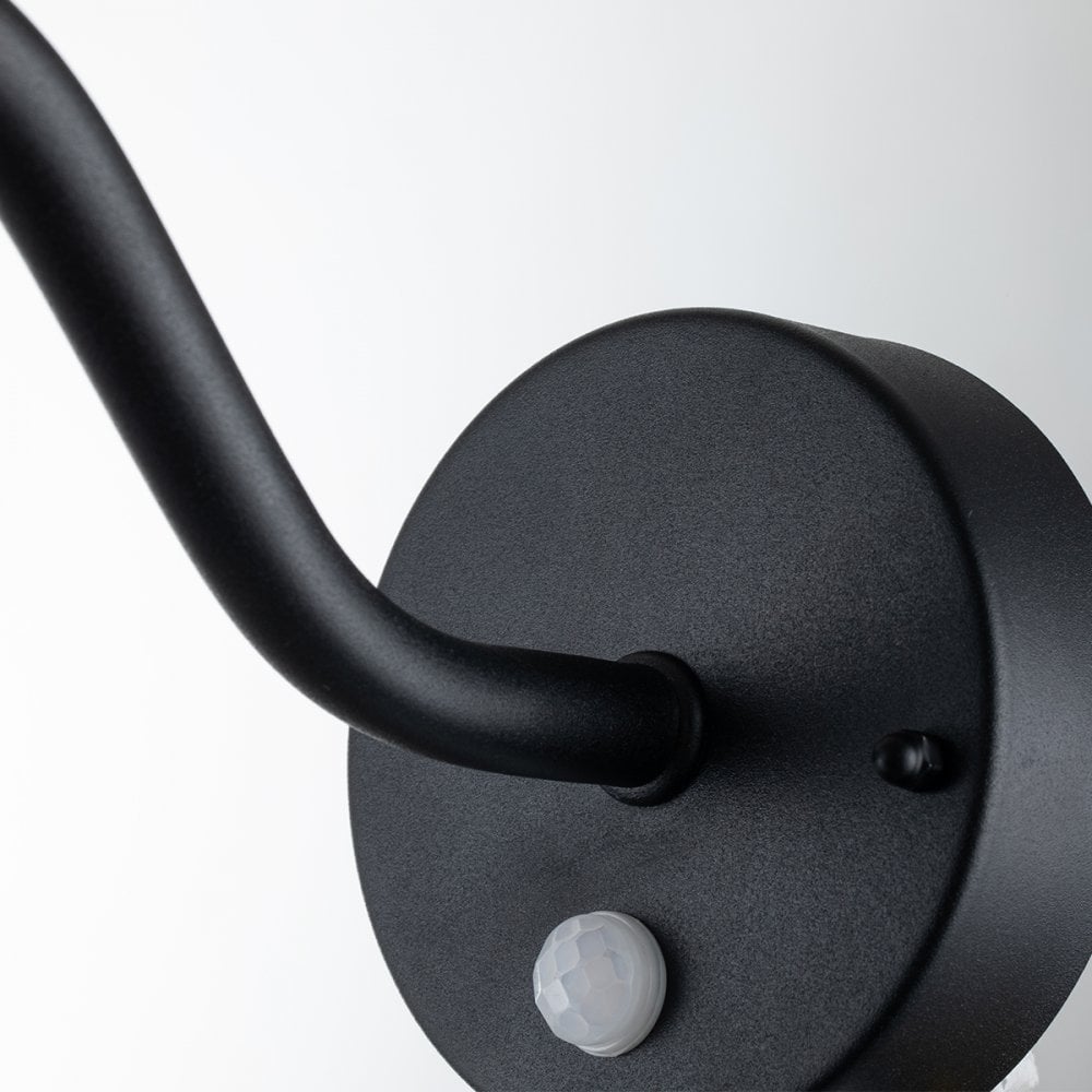 Elstead Klampenborg Single Wall Lantern with PIR - Black