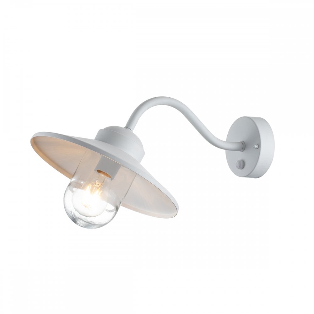 Elstead Klampenborg Single Wall Lantern with PIR - White