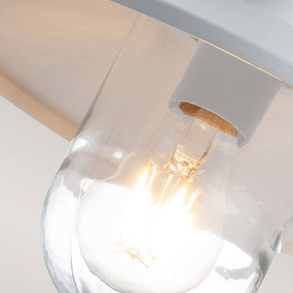 Elstead Klampenborg Single Wall Lantern with PIR - White