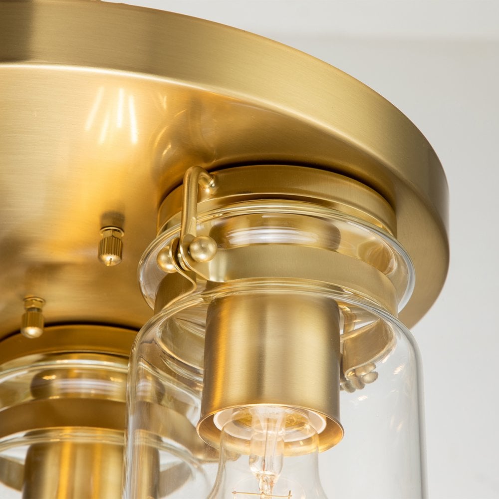 Kichler Brinley 3 Light Flush Fitting - Brushed Brass