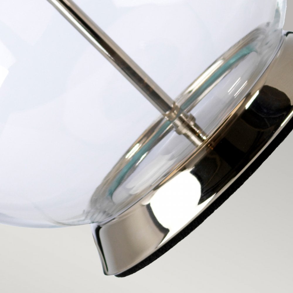 Elstead Orb Single Table Lamp - Polished Nickel & Black Shade
