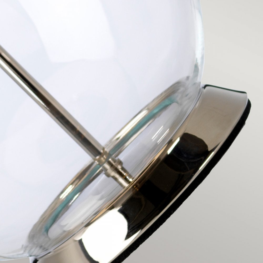 Elstead Orb Single Table Lamp - Polished Nickel & White Shade