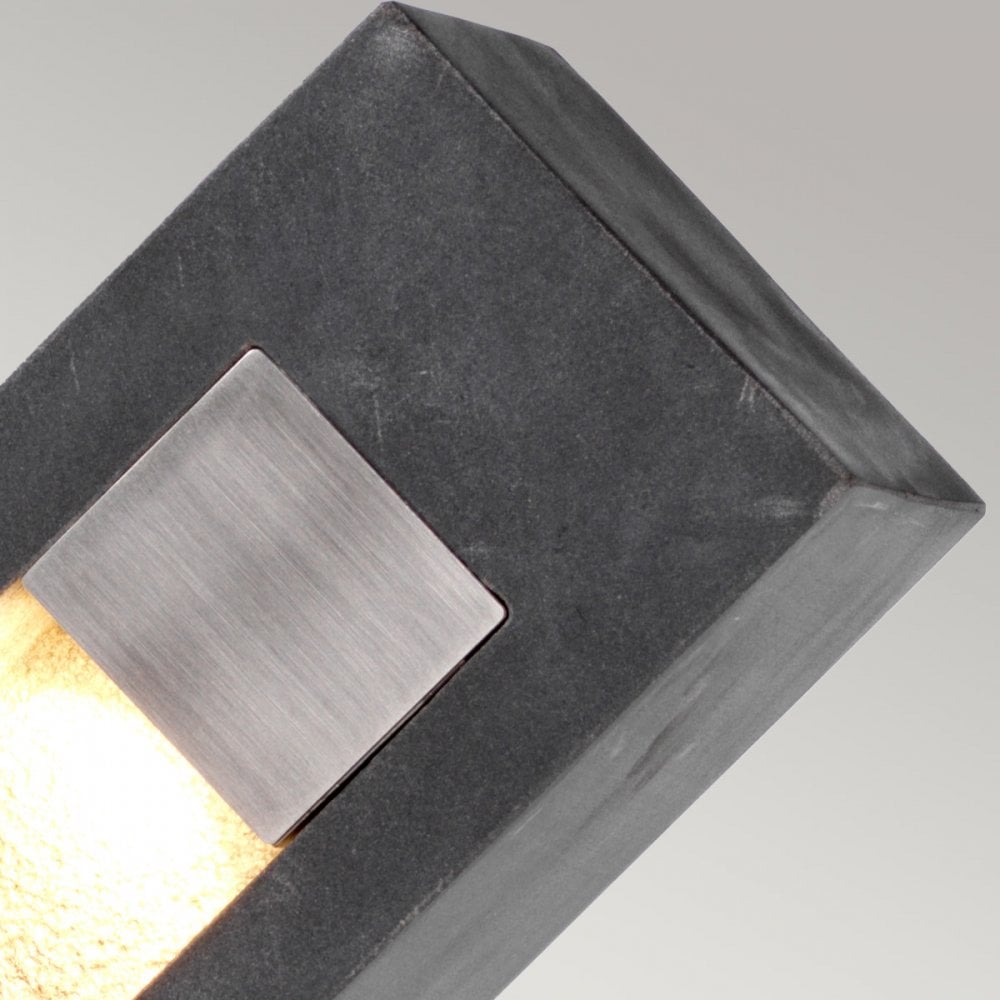 Elstead Parkstone LED Bollard 700mm - Basalt Stone & Stainless Steel