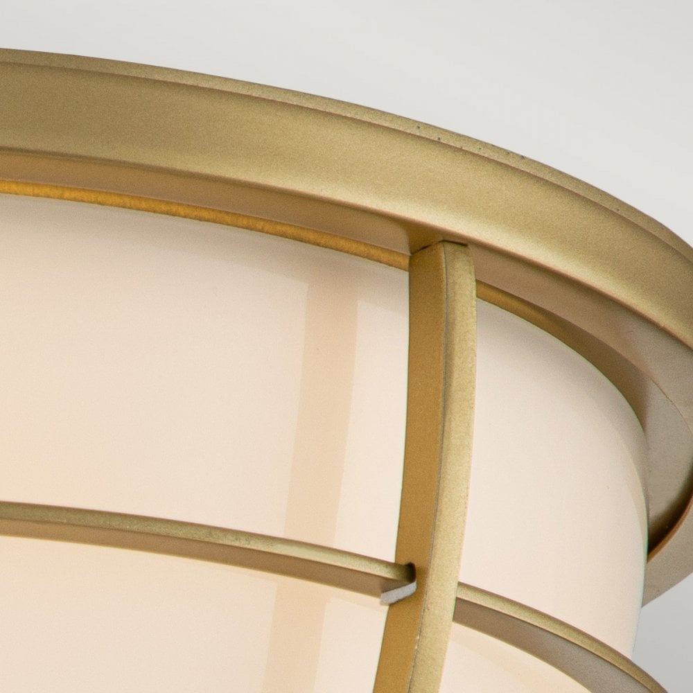 Quoizel Chance 2 Light Bathroom Flush Fitting - Painted Natural Brass