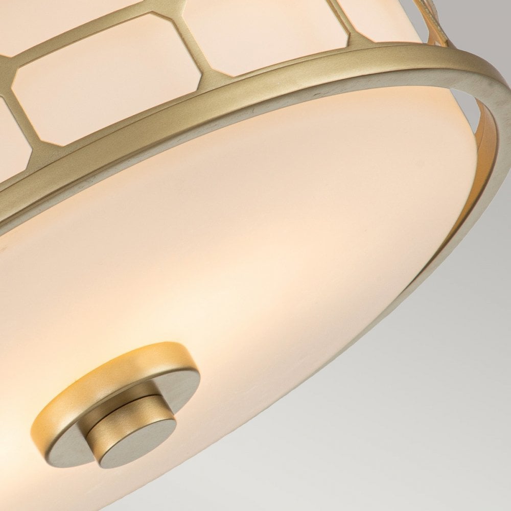 Quoizel Guardian 2 Light Bathroom Flush Fitting - Painted Natural Brass