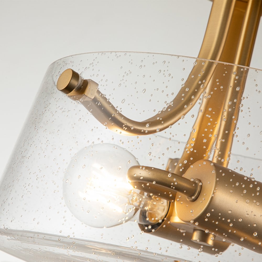 Quoizel Hollister 2 Light Semi-Flush Fitting - Brushed Brass