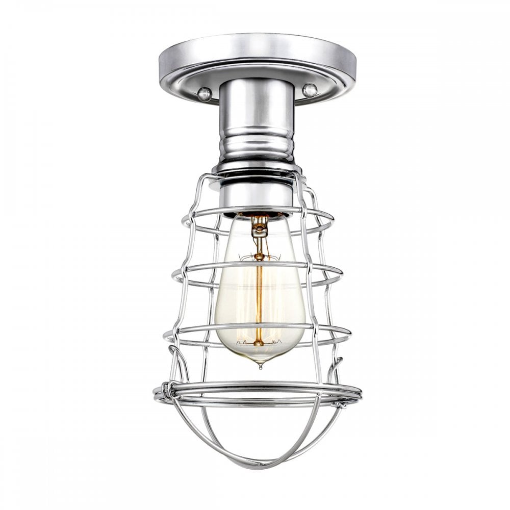 Quoizel Mixon Single Semi-Flush Fitting - Polished Chrome