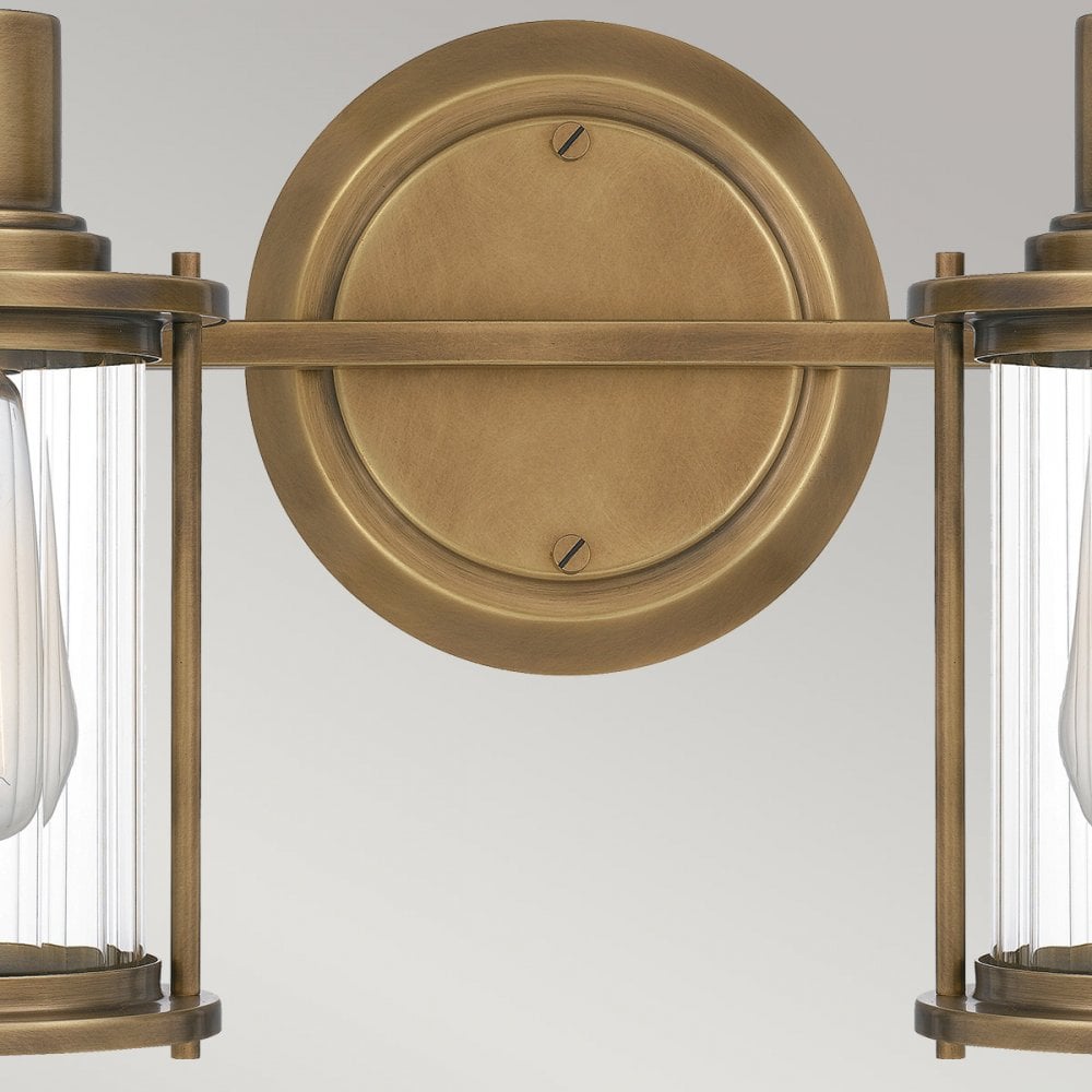 Quoizel Riggs 2 Light Bathroom Wall Light - Weathered Brass