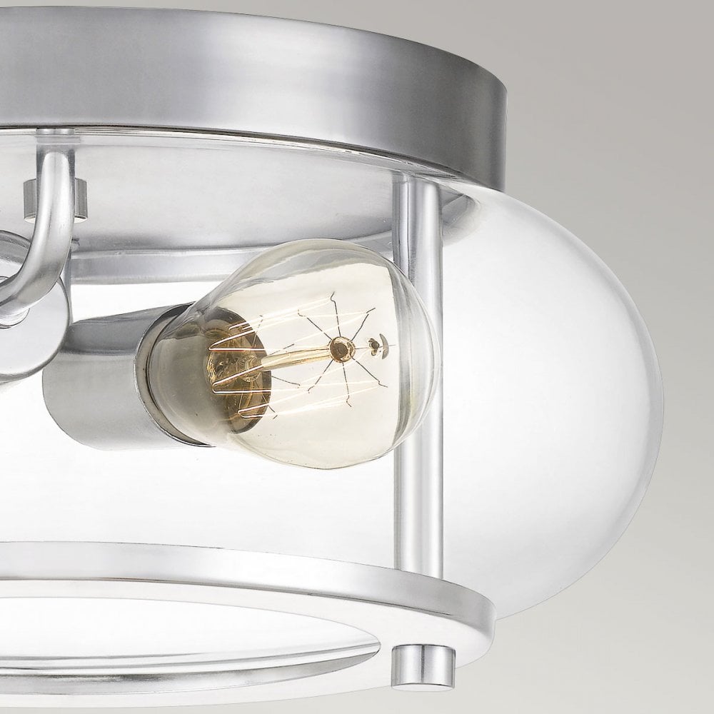 Quoizel Trilogy 2 Light Bathroom Flush Fitting - Polished Chrome