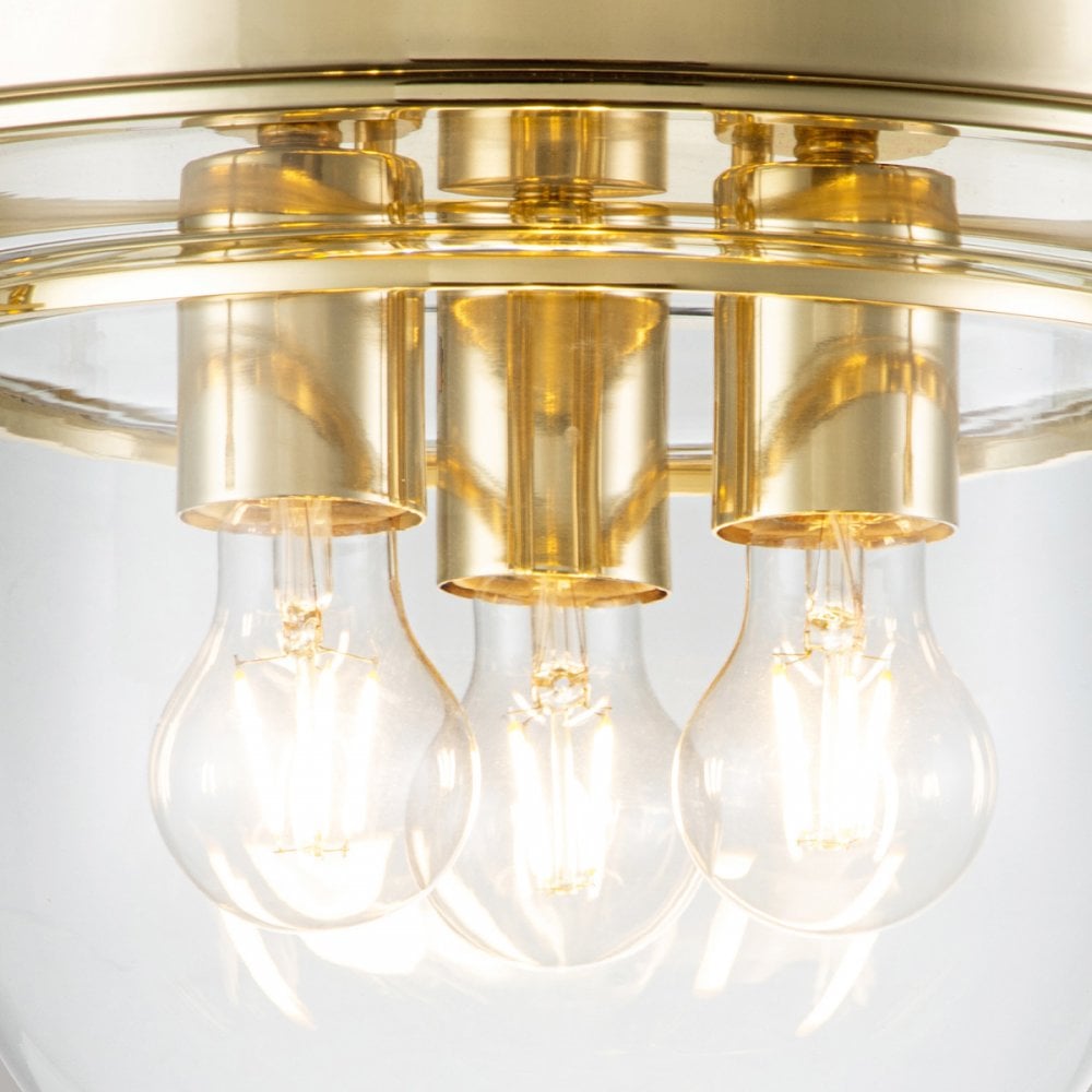 Quoizel Whistling 3 Light Bathroom Flush Fitting - Polished Brass