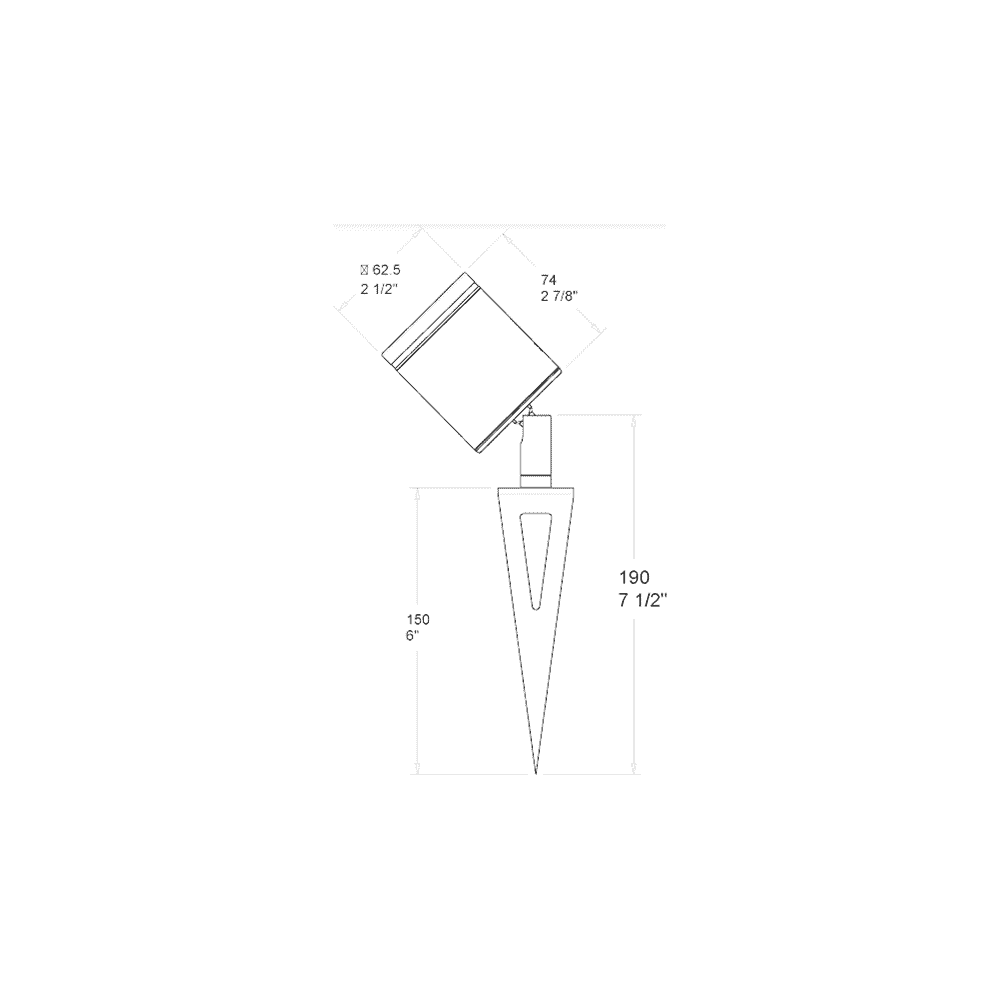 Hunza Pure LED Stake Spot Adjustable - Powder Coat - Low Voltage