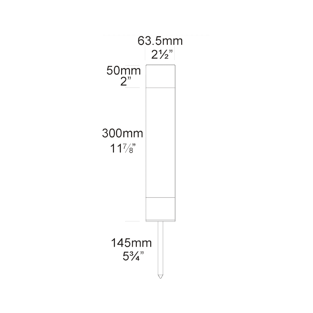 Hunza Pure LED Bollard 300mm (Spike Mounted) - Powder Coat - Low Voltage