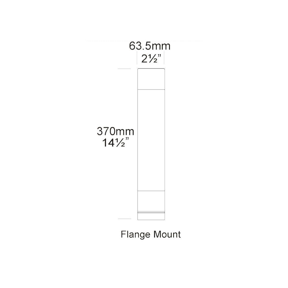 Hunza Pure LED Bollard 300mm (Surface Flange Mounted) - Powder Coat - Low Voltage