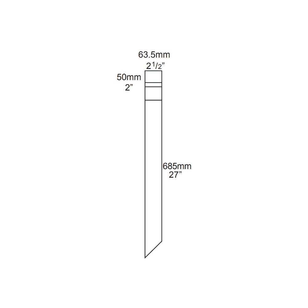 Hunza Pure LED Bollard 700mm (Spike Mounted) - Powder Coat - Low Voltage