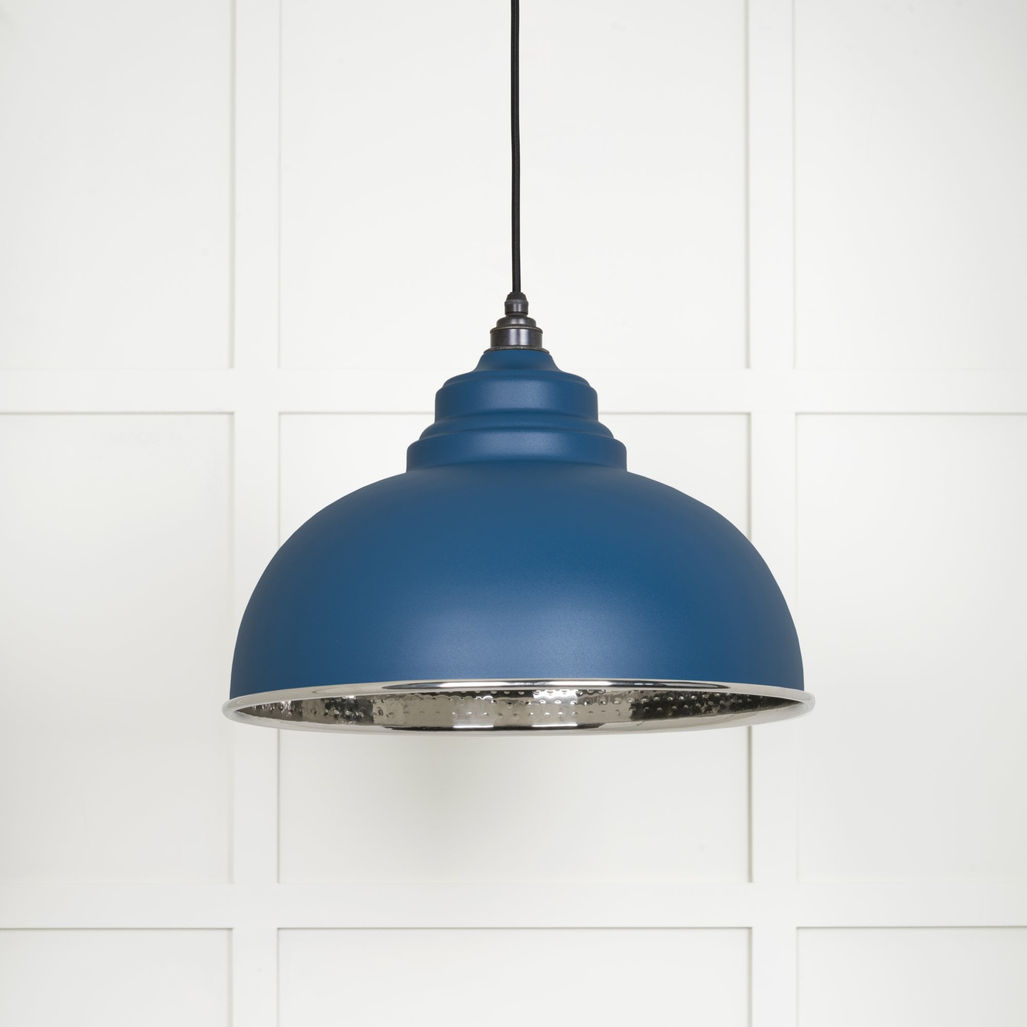 From The Anvil Hammered Nickel Harborne Pendant - Upstream (Blue)