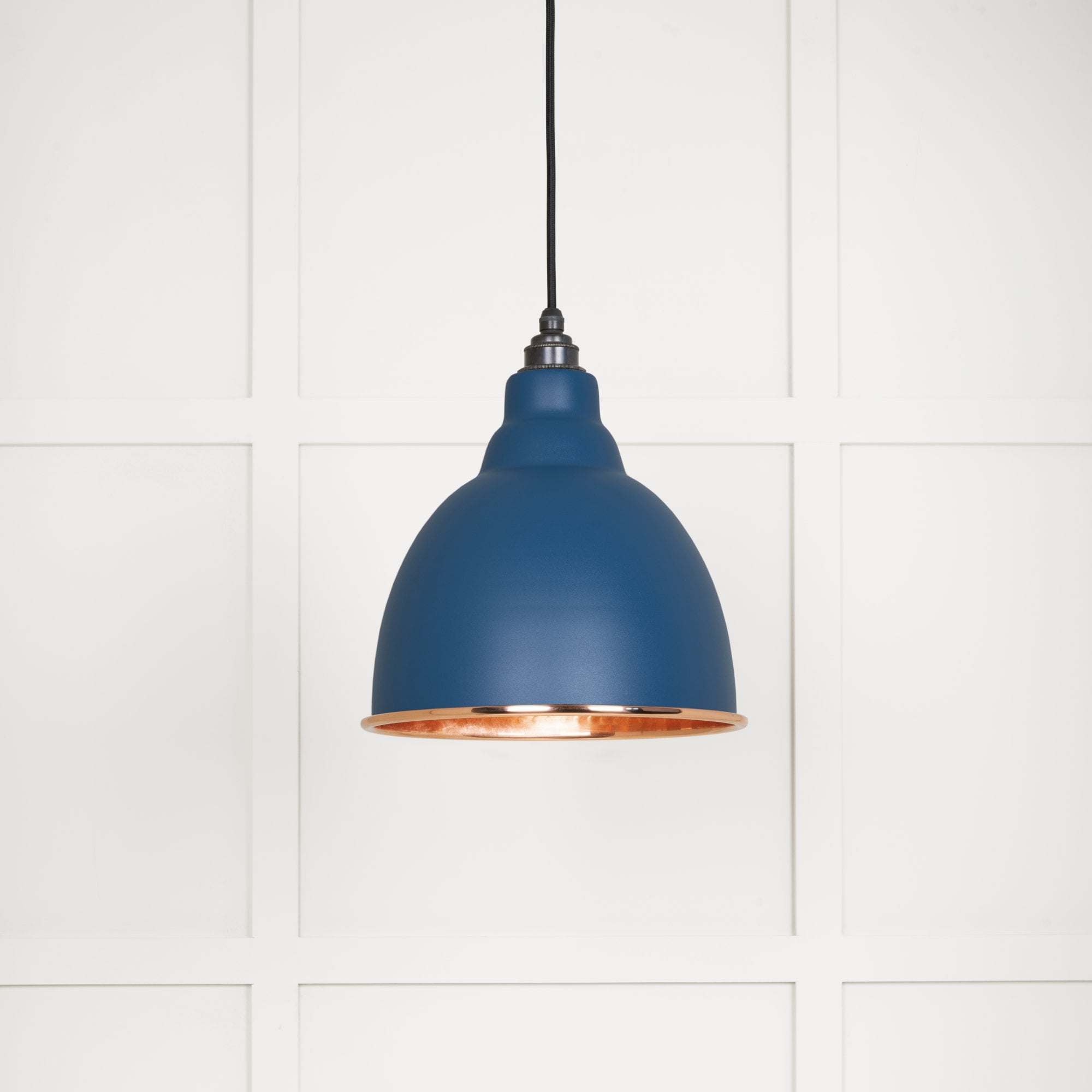 From The Anvil Hammered Copper Brindley Pendant - Upstream (Blue)