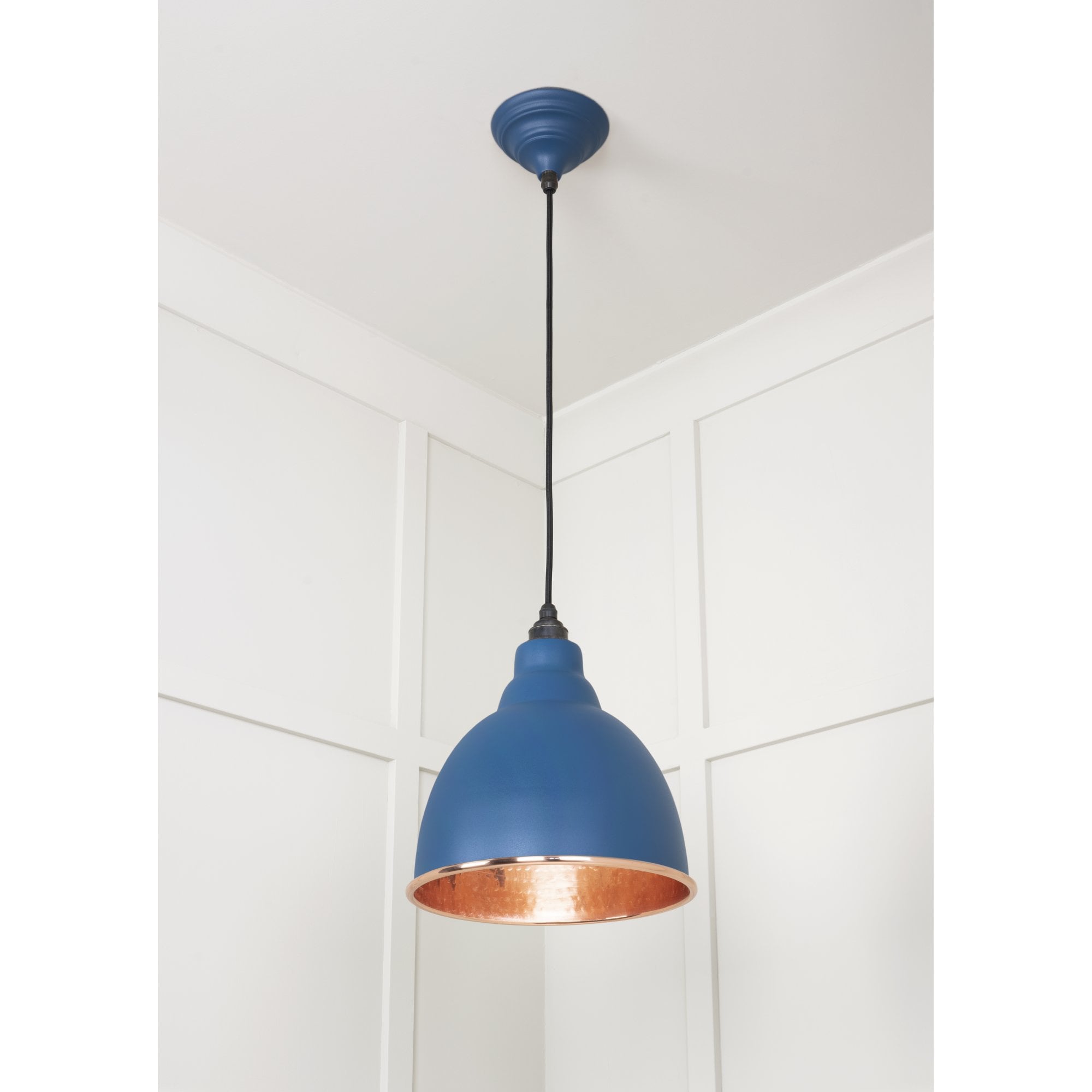 From The Anvil Hammered Copper Brindley Pendant - Upstream (Blue)