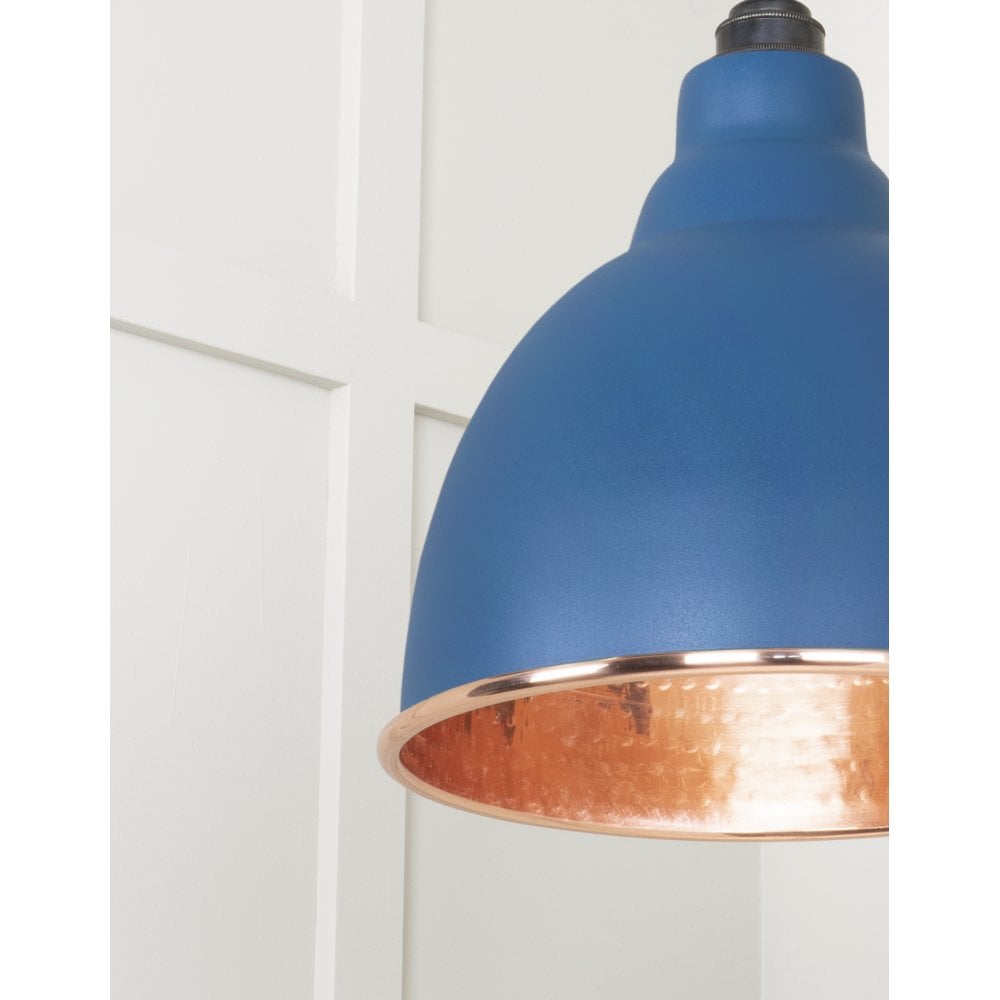 From The Anvil Hammered Copper Brindley Pendant - Upstream (Blue)