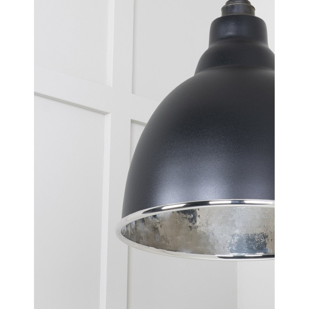 From The Anvil Hammered Nickel Brindley Pendant - Elan Black