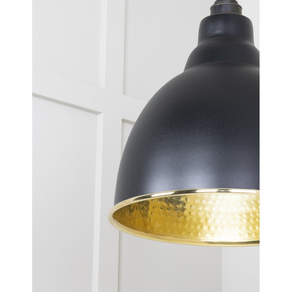 From The Anvil Hammered Brass Brindley Pendant - Elan Black