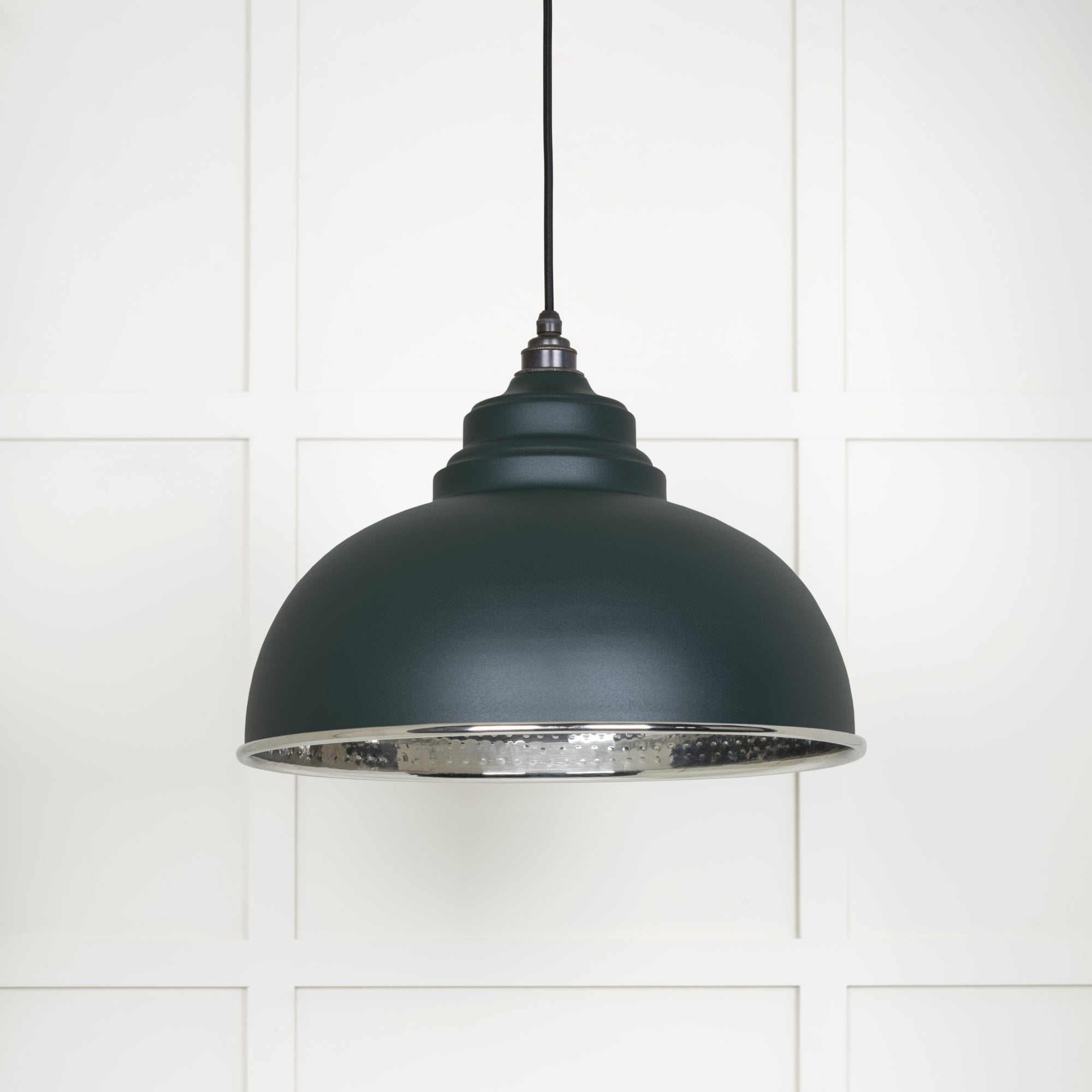 From The Anvil Hammered Nickel Harborne Pendant - Dingle (Rich Green)