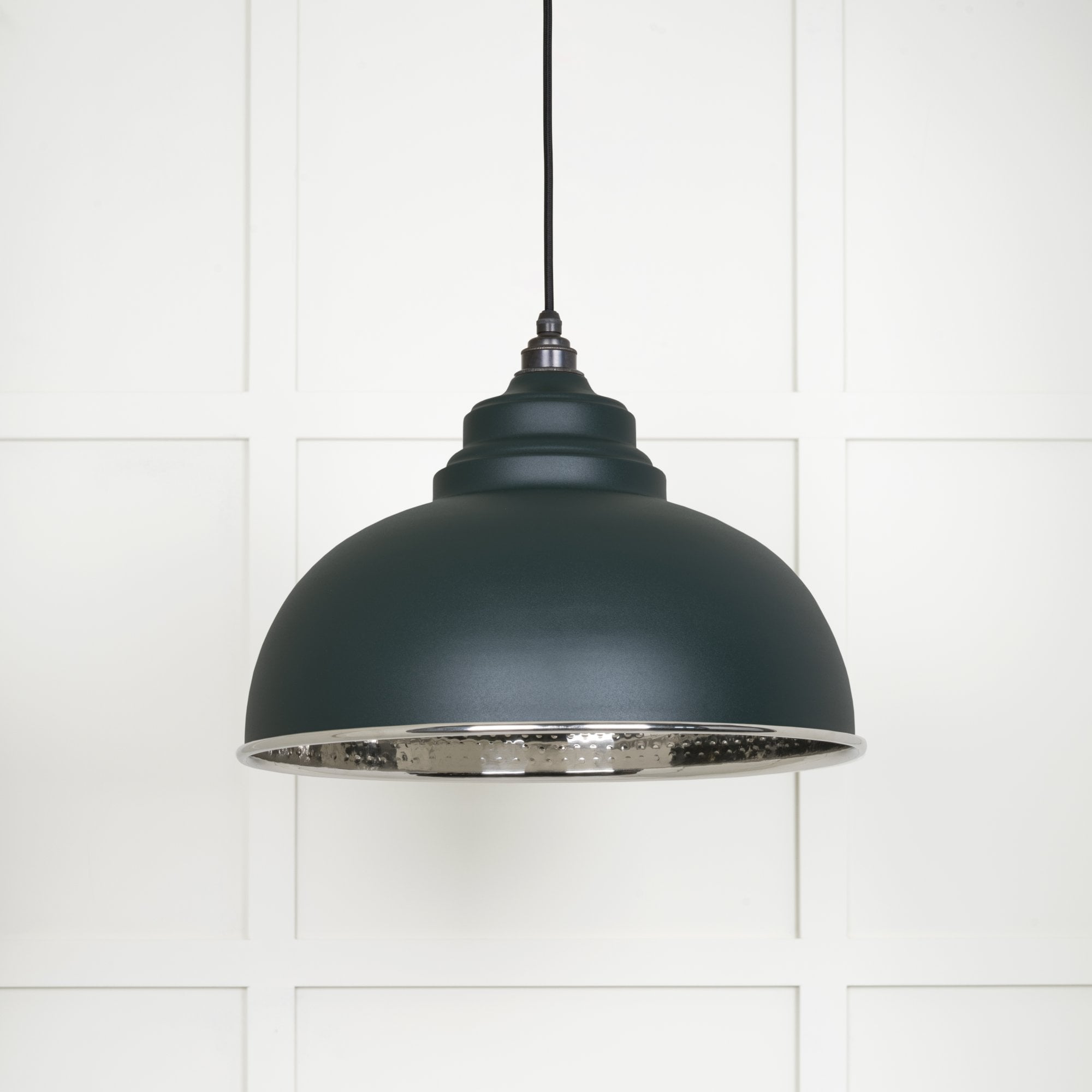 From The Anvil Hammered Nickel Harborne Pendant - Dingle (Rich Green)