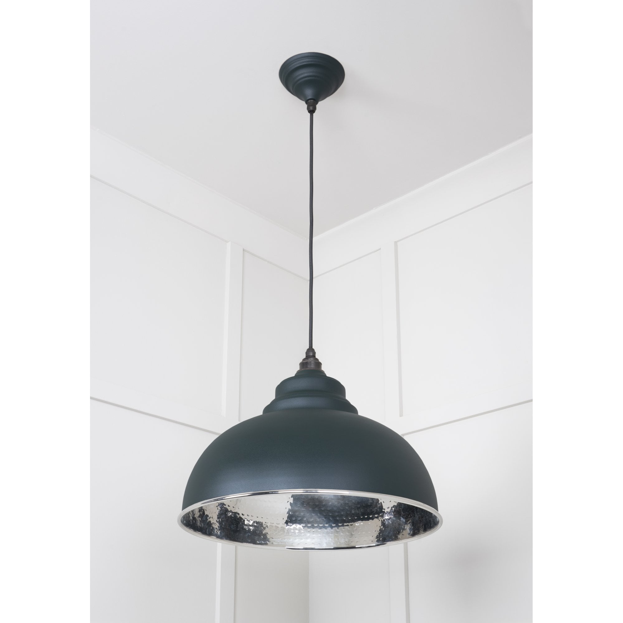 From The Anvil Hammered Nickel Harborne Pendant - Dingle (Rich Green)