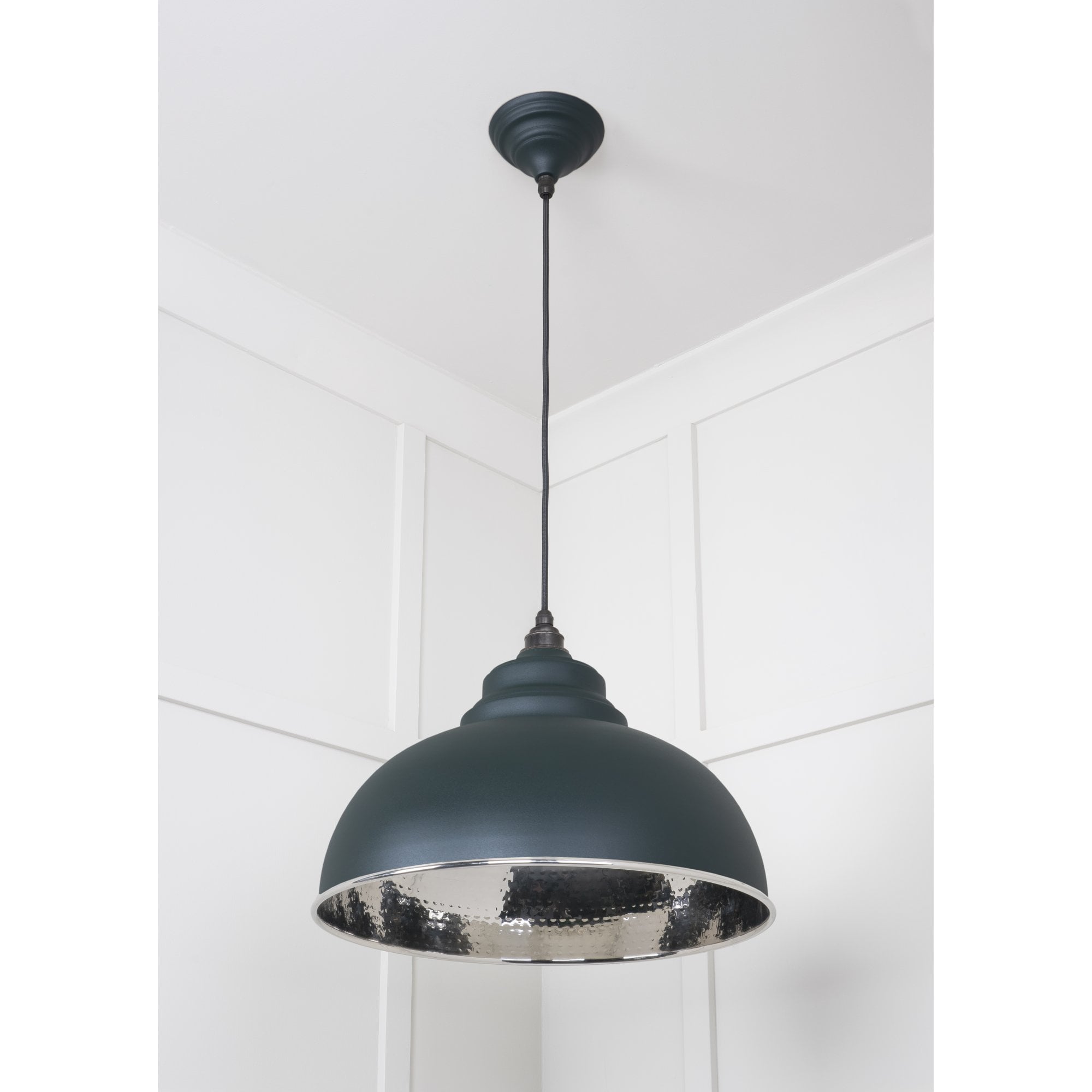 From The Anvil Hammered Nickel Harborne Pendant - Dingle (Rich Green)