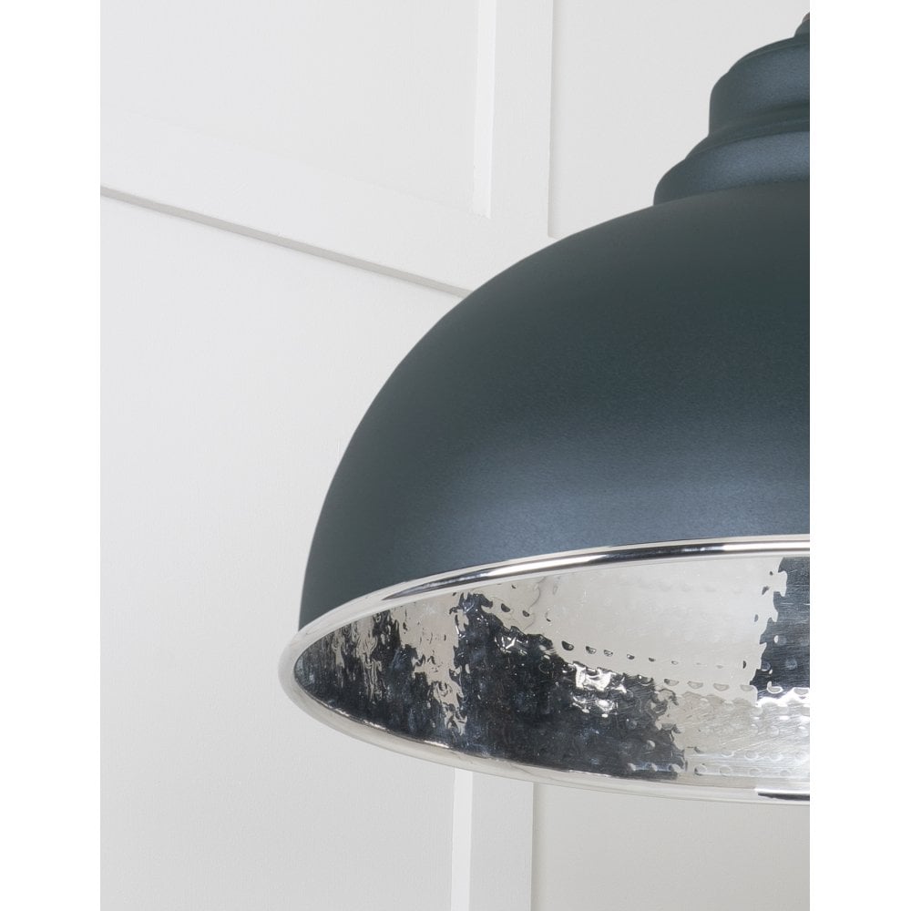 From The Anvil Hammered Nickel Harborne Pendant - Dingle (Rich Green)