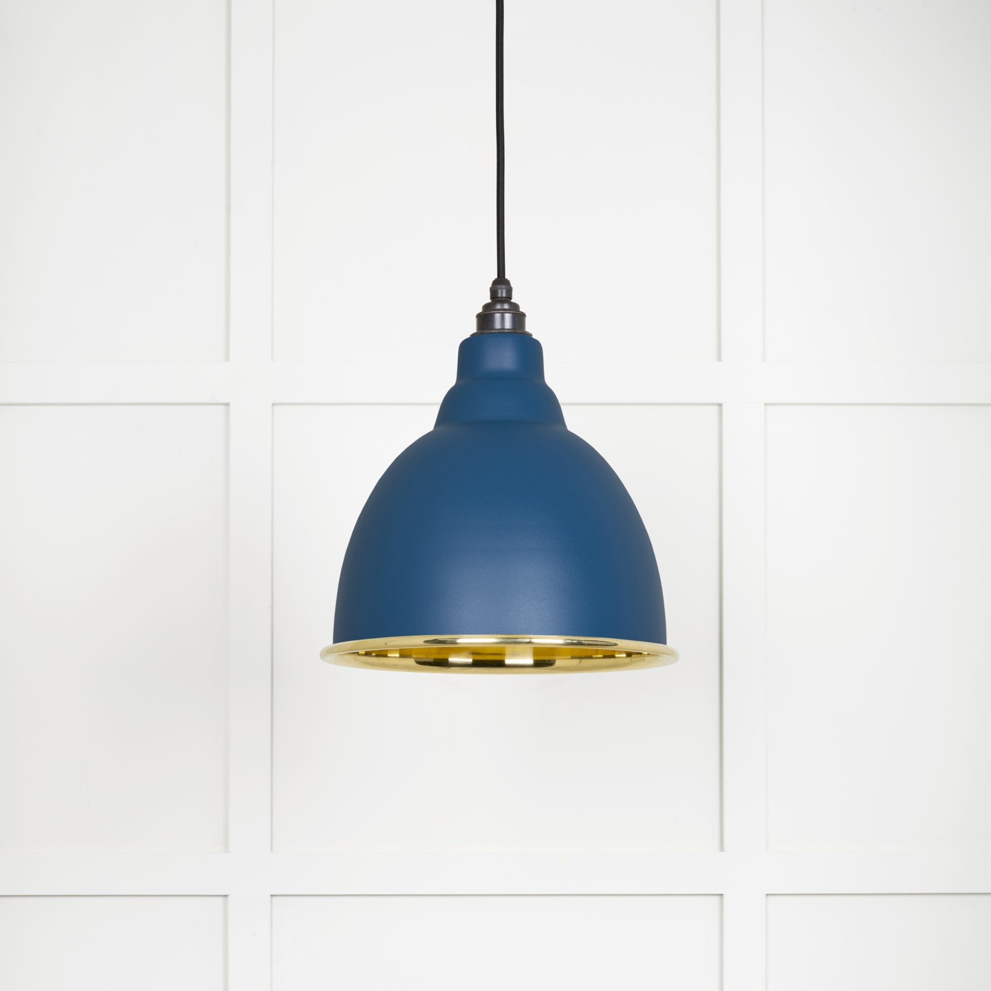From The Anvil Smooth Brass Brindley Pendant - Upstream (Blue)