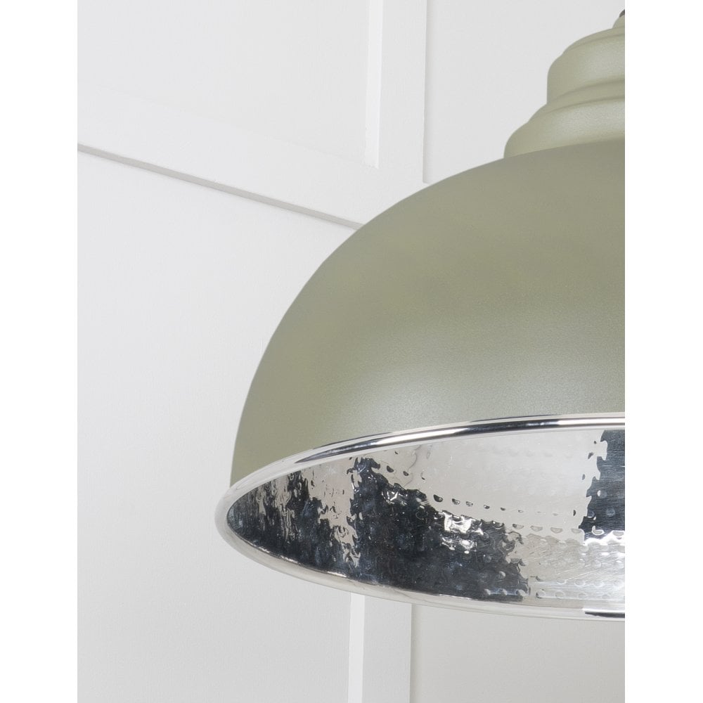 From The Anvil Hammered Nickel Harborne Pendant - Tump (Pale Green)