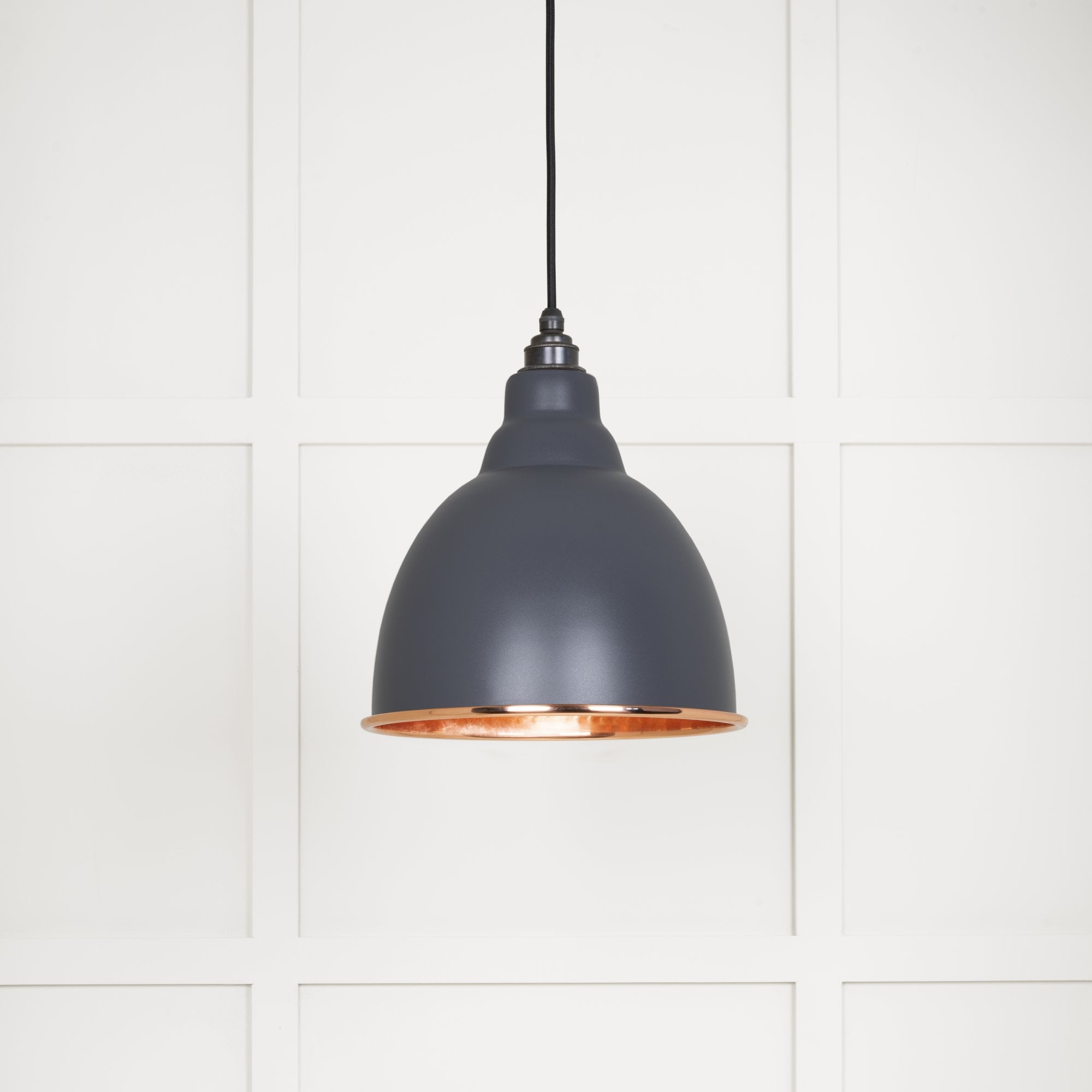 From The Anvil Hammered Copper Brindley Pendant - Slate (Mid Grey)