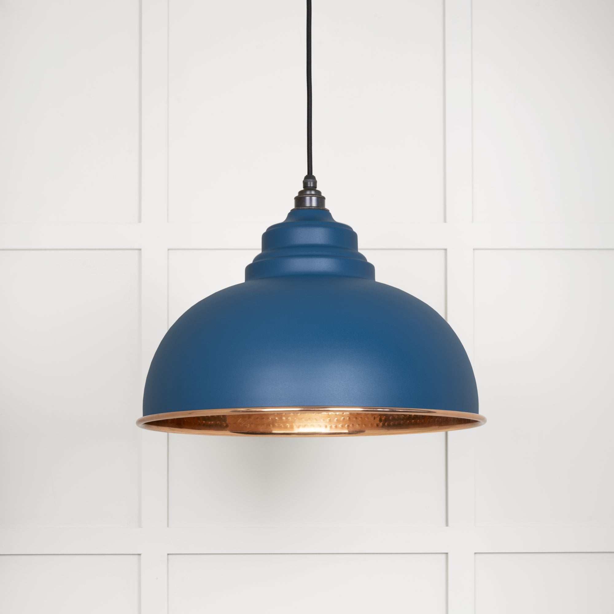 From The Anvil Hammered Copper Harborne Pendant - Upstream (Blue)