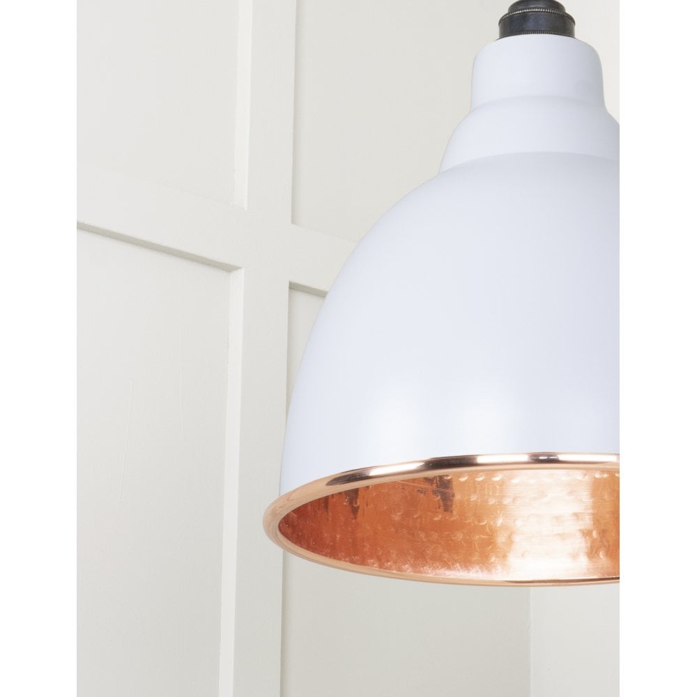 From The Anvil Hammered Copper Brindley Pendant - Birch (Pale Grey)