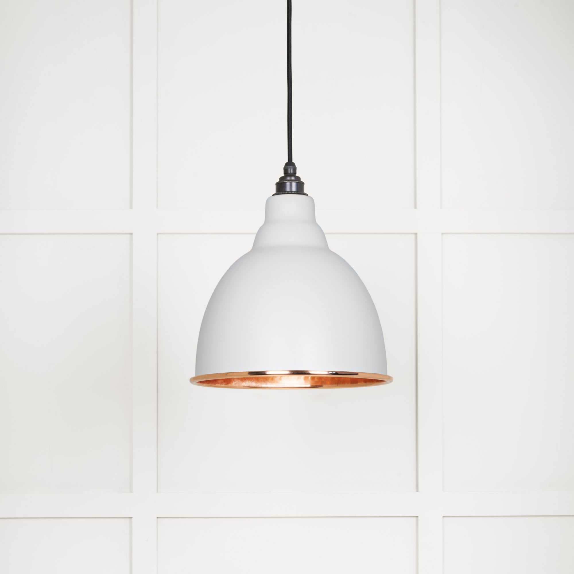 From The Anvil Hammered Copper Brindley Pendant - Flock (Matt White)