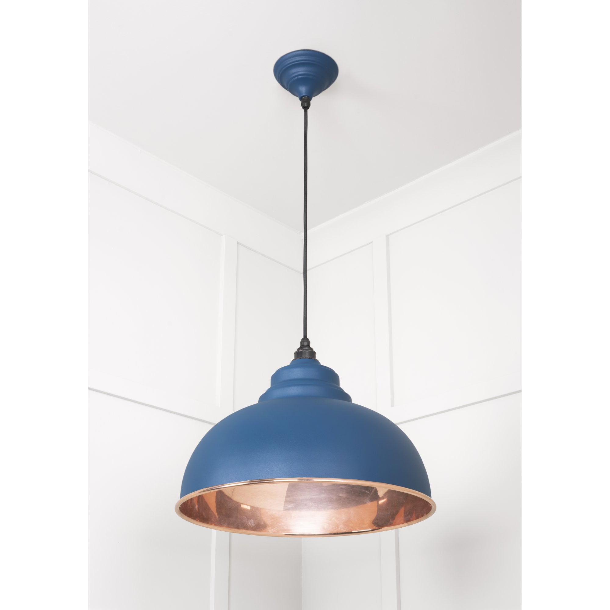 From The Anvil Smooth Copper Harborne Pendant - Upstream (Blue)