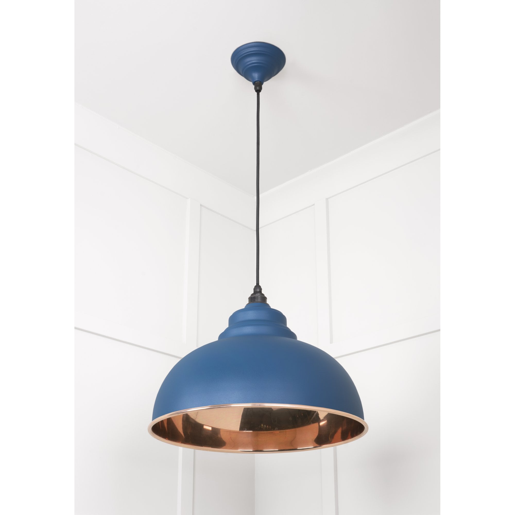 From The Anvil Smooth Copper Harborne Pendant - Upstream (Blue)