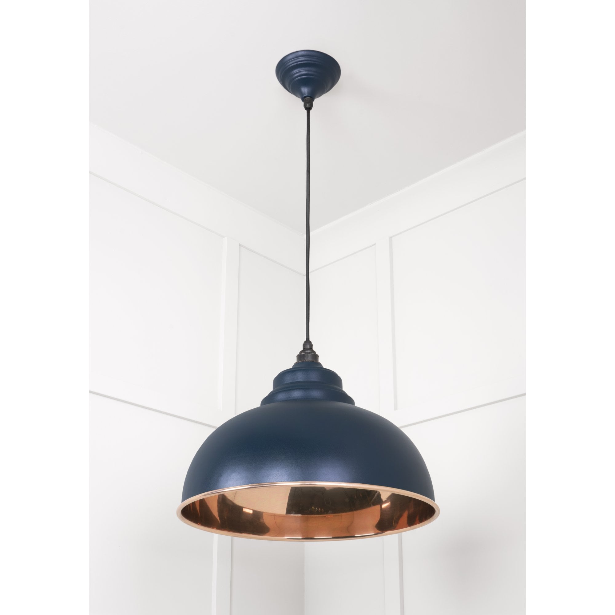 From The Anvil Smooth Copper Harborne Pendant - Dusk (Dark Blue/Grey)