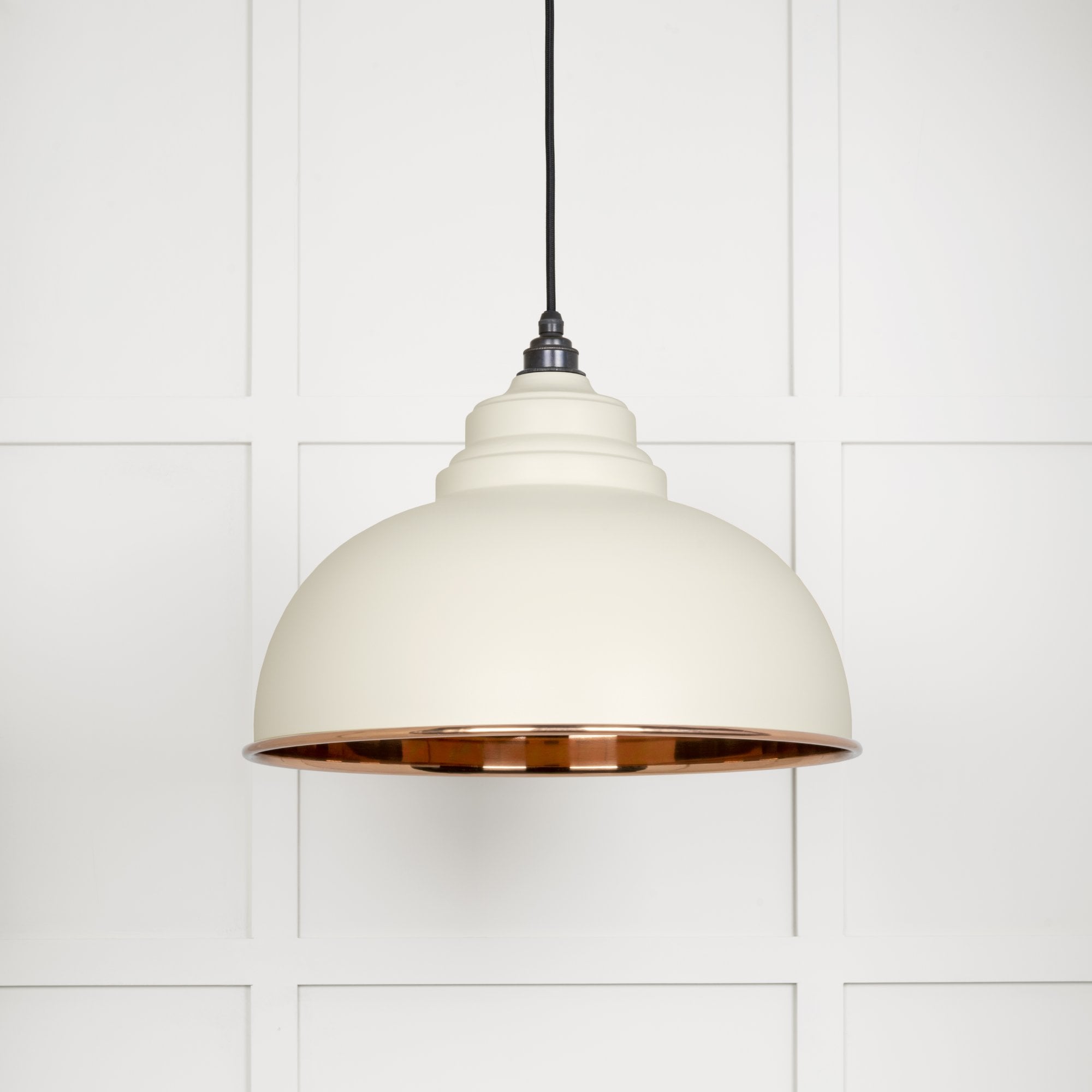 From The Anvil Smooth Copper Harborne Pendant - Teasel (Off White/Cream)