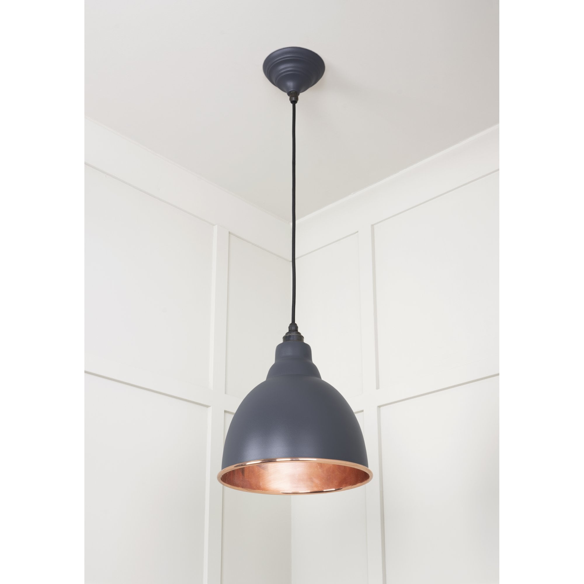 From The Anvil Smooth Copper Brindley Pendant - Slate (Mid Grey)