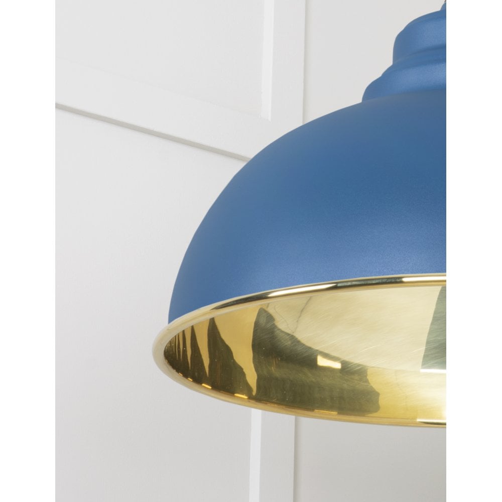 From The Anvil Smooth Brass Harborne Pendant - Upstream (Blue)