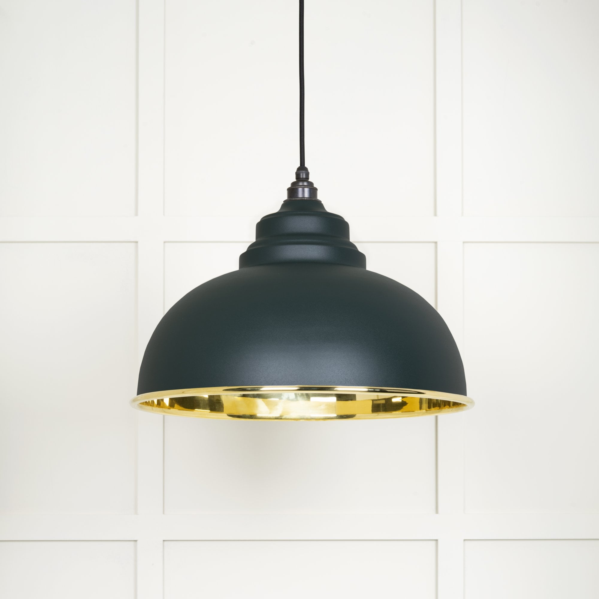 From The Anvil Smooth Brass Harborne Pendant - Dingle (Rich Green)