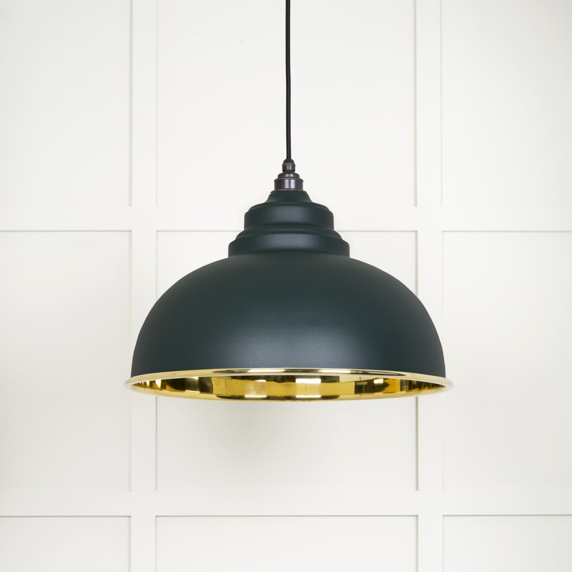 From The Anvil Smooth Brass Harborne Pendant - Dingle (Rich Green)