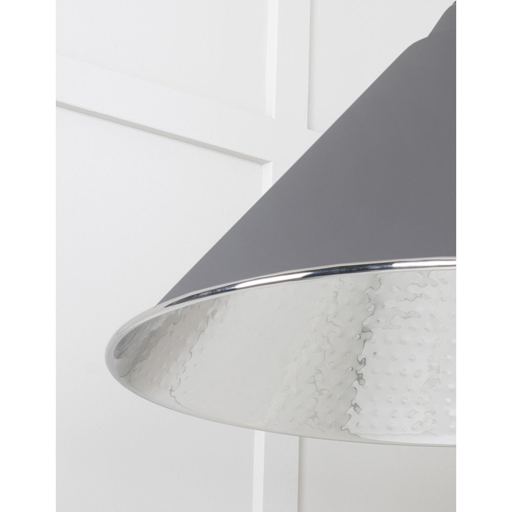 From The Anvil Hammered Nickel Hockley Pendant - Bluff (Warm Grey)